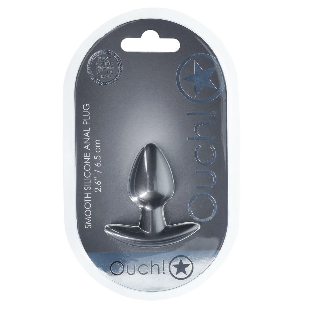 Plug Anal Smooth Silicone Small 2.6 /6,5 Cm Gun Metal Ouch! - Image 2