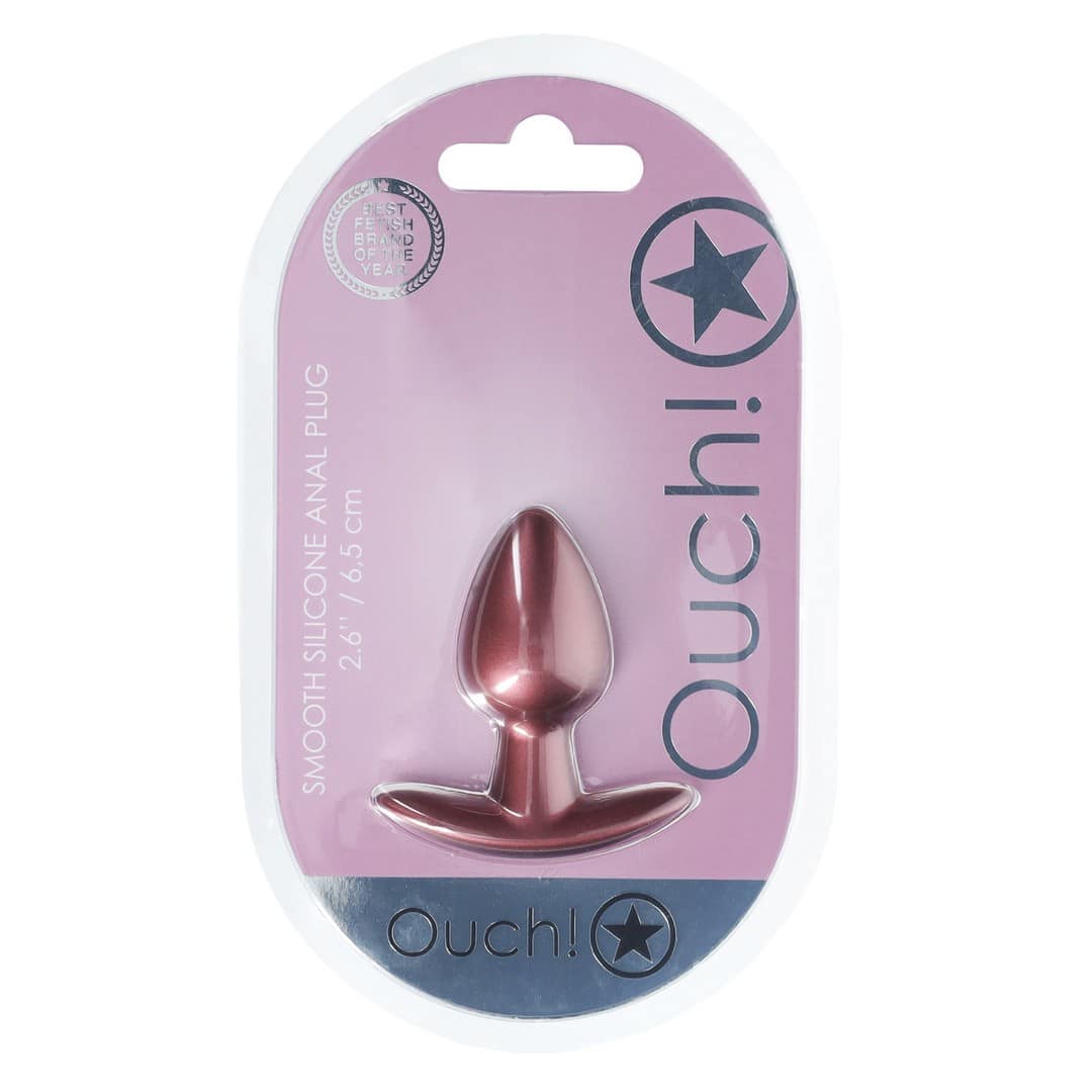 Plug Anal Smooth Silicone Small 2.6 /6,5 Cm Rose Gold Ouch! - Image 2