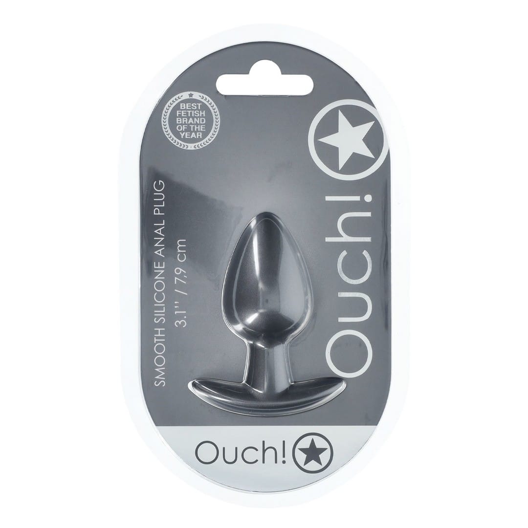Plug Anal Smooth Silicone Medium 3,1 /7,9 Cm Gun Metal Ouch! - Image 2