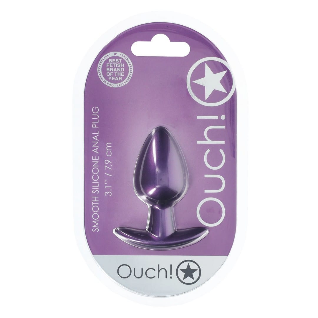 Plug Anal Smooth Silicone Medium 3,1 /7,9 Cm Metallic Purple Ouch! - Image 2