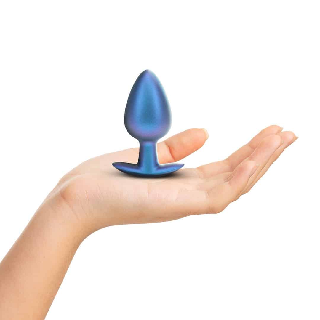 Plug Anal Smooth Silicone Large 3,5 /8,9 Cm Metallic Blue Ouch! - Image 4