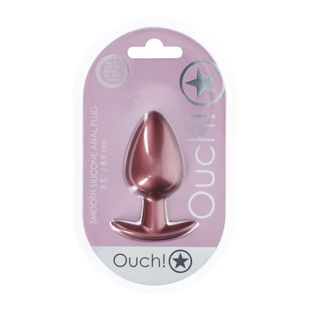 Plug Anal Smooth Silicone Large 3,5 /8,9 Cm Rose Gold Ouch! - Image 2