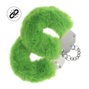 Algemas Com Pelúcia Heavy-Duty Fluffy Verde Ouch!