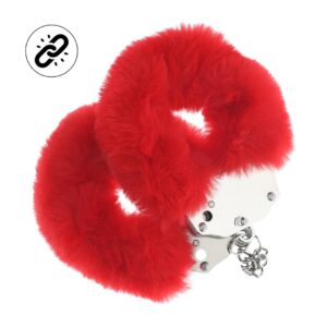Algemas Com Pelúcia Heavy-Duty Fluffy Vermelho Ouch!