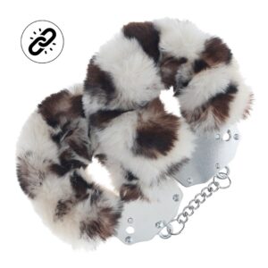 Algemas Com Pelúcia Heavy-Duty Fluffy Snow Leopard Ouch!