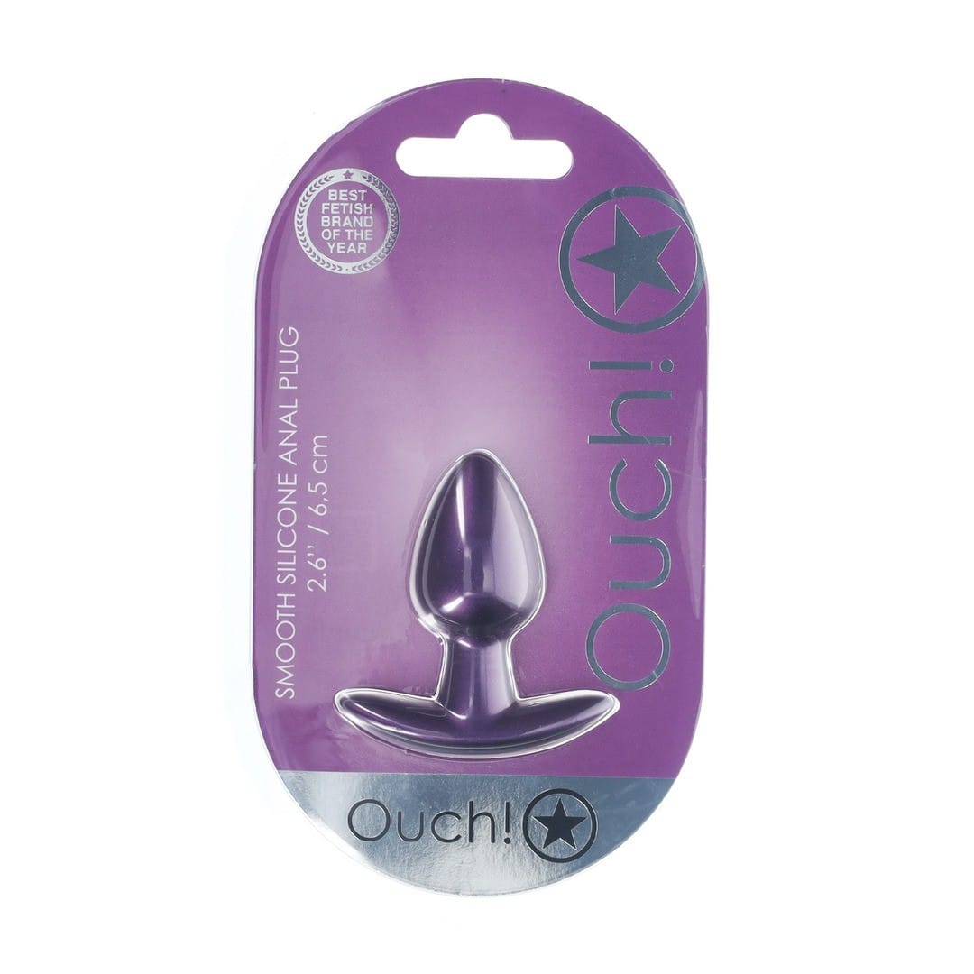 Plug Anal Smooth Silicone Small 2.6 /6,5 Cm Metallic Purple Ouch! - Image 2