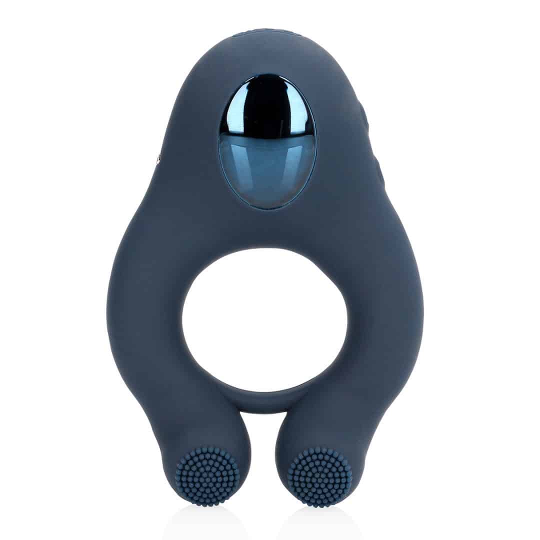 Anel Vibratório Com Estimulação Clitoriana Azul Índigo Loveline - Image 5