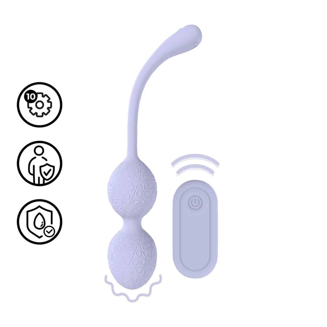 Bolas Vaginais Bead Kegel Com Vibração E Comando Lavender Loveline