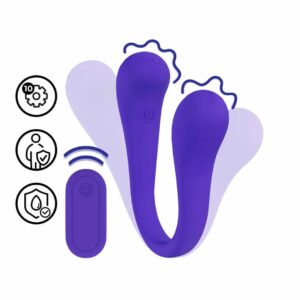 Vibrador Flexível Com Comando Dual-Ended Bendable Roxo Loveline