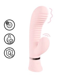 Vibrador Mystique Ribbed Rabbit Rosa Loveline