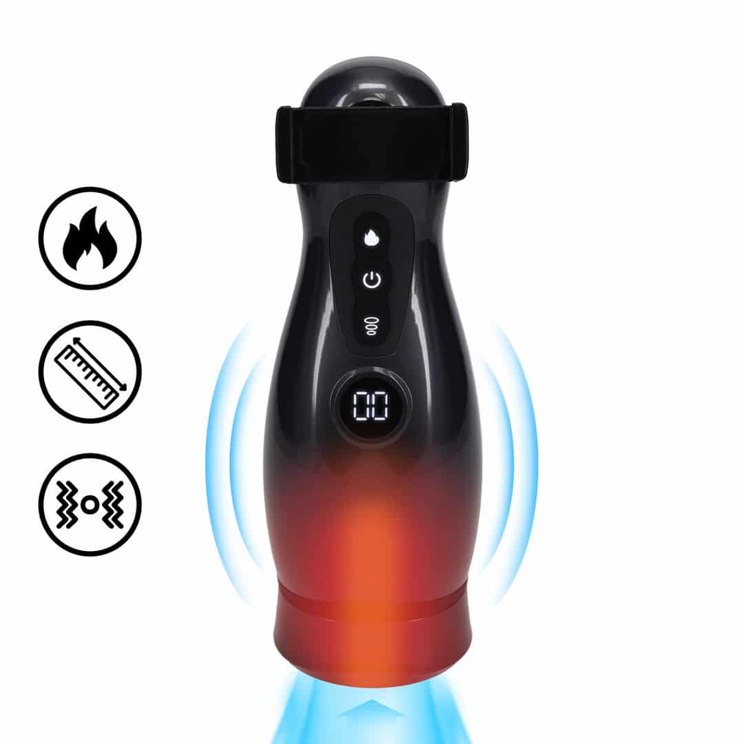 Masturbador Vibratório Com Sucção E Suporte De Telefone Virtuo Gun Metal Pumped