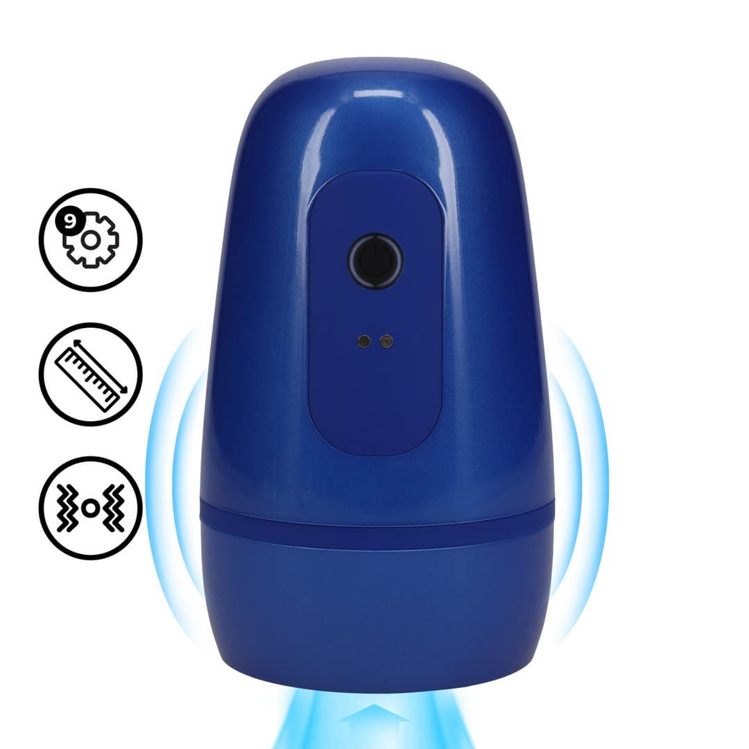 Masturbador De Sucção De Pressão Negativa Com Vibração Pulsar Metallic Blue Pumped