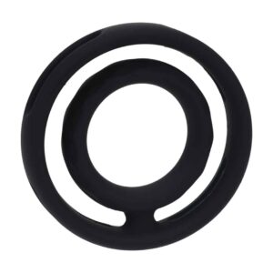 Anel Para O Pénis E Testículos Clássico Em Silicone Com Estrias Preto Levelz