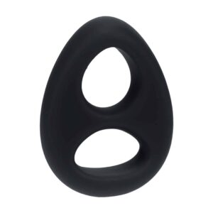 Anel Duplo Para O Pénis E Testículos Em Silicone Líquido Preto Levelz