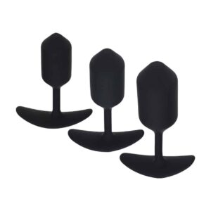 Conjunto De 3 Plugs Anais Em Silicone Com Peso Preto Levelz