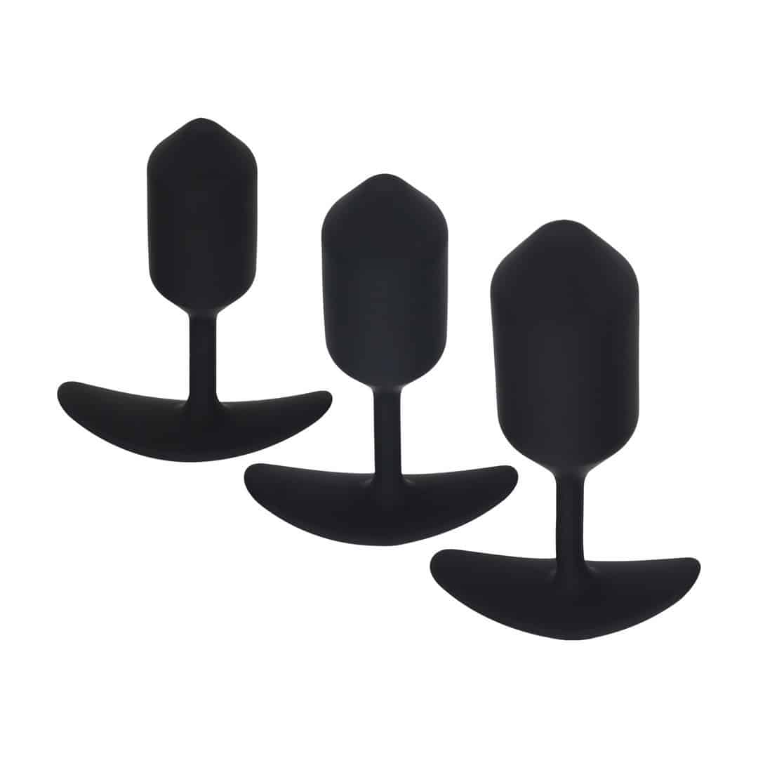 Conjunto De 3 Plugs Anais Em Silicone Com Peso Preto Levelz