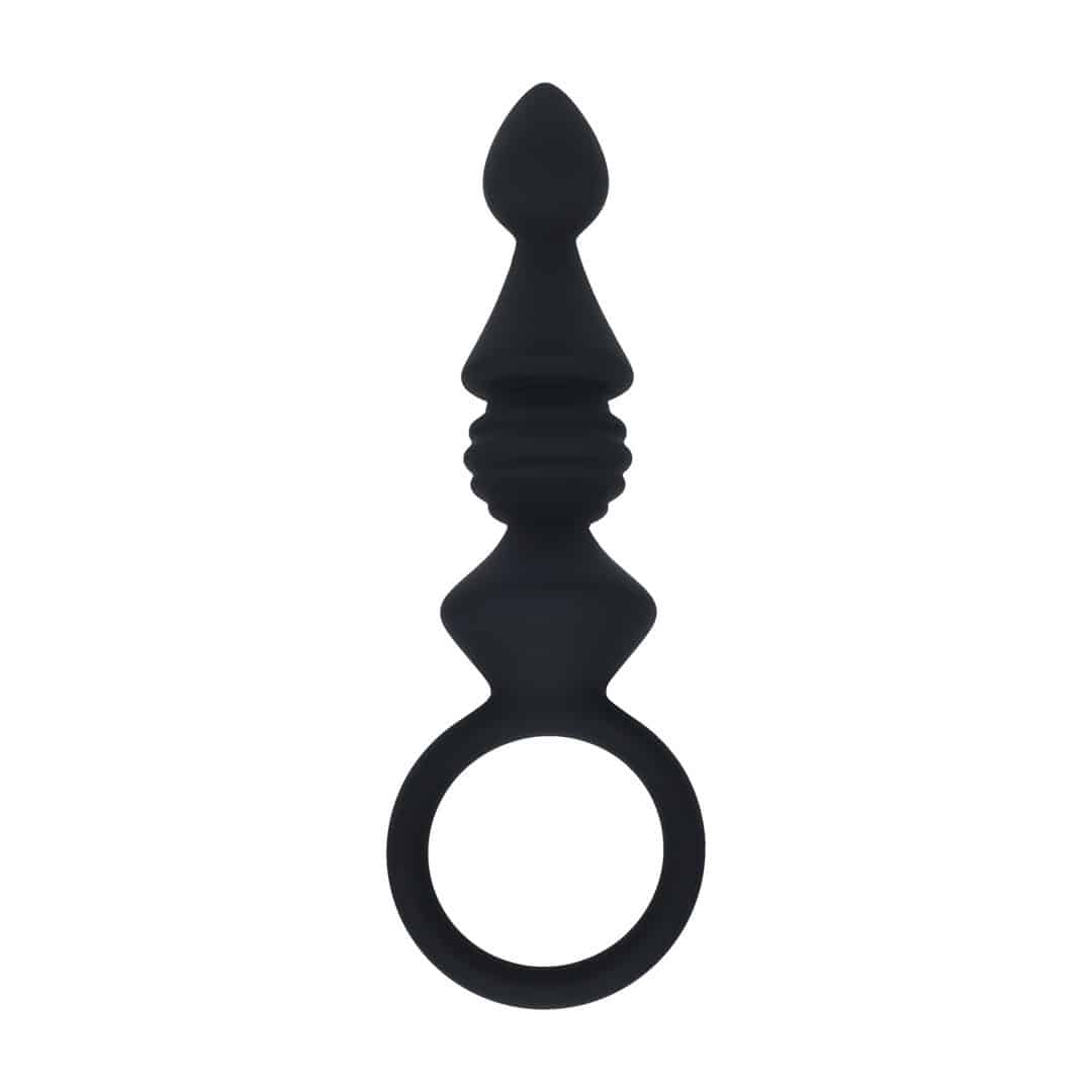 Sonda Anal Em Silicone Com Estrias Com Asa Preto Levelz