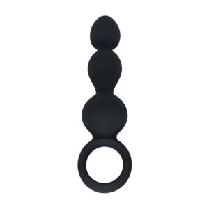 Sonda Anal De Silicone Com Pérolas E Asa Preto Levelz