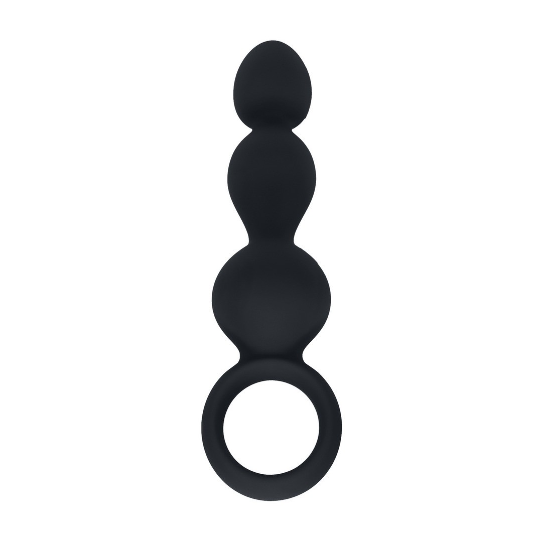 Sonda Anal De Silicone Com Pérolas E Asa Preto Levelz