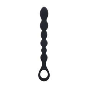 Sonda Anal De Silicone Com Pérolas E Asa Preto Levelz