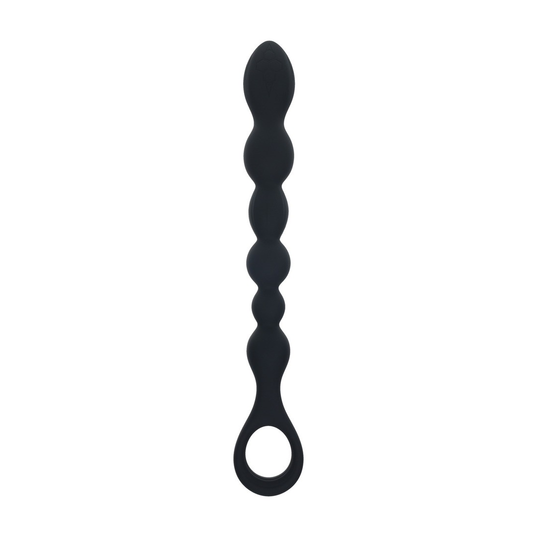 Sonda Anal De Silicone Com Pérolas E Asa Preto Levelz