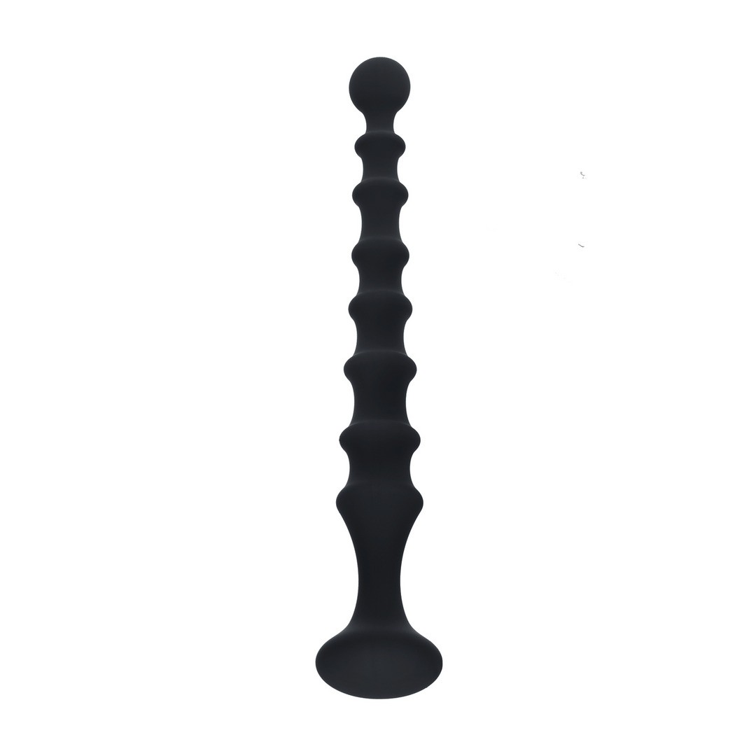 Sonda Anal De Silicone Estriada Preta Levelz