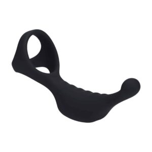 Estimulador De Próstata Vibratório Em Silicone Com Anel Para O Pénis Tri O Preto Levelz