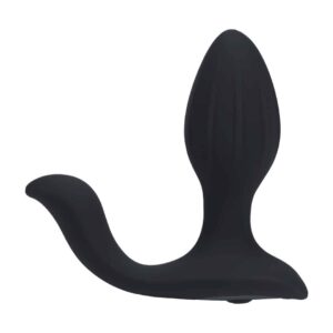 Plug Anal Vibratório Em Silicone Com Rotação E Estimulador De Testículos Preto Levelz