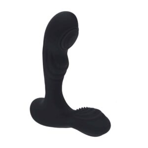 Estimulador De Próstata E Testículos Em Silicone Com Vibração E Pulsação Preto Levelz