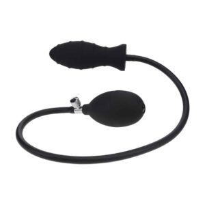 Plug Anal De Silicone Insuflável Com Estrias Preto Levelz