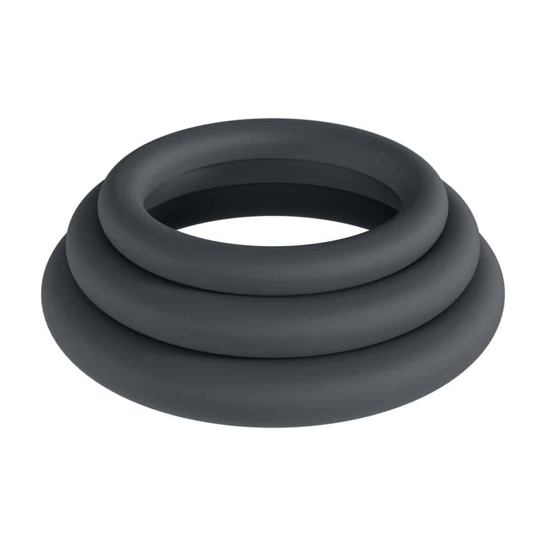 Conjunto De 3 Anéis Clássicos Para O Pénis Xs/S/M Preto Levelz
