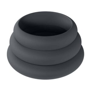 Conjunto De 3 Anéis Em Silicone Para O Pénis Wide O S/M/L Preto Levelz