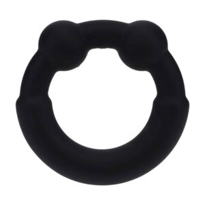 Anel Para O Pénis De Metal E Silicone Preto Levelz