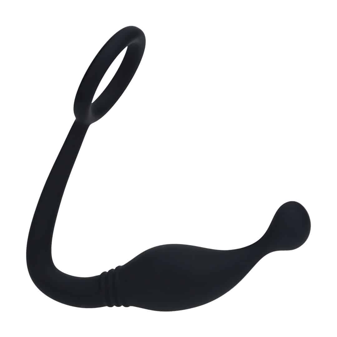 Estimulador De Próstata Com Anel De Silicone M Preto Levelz