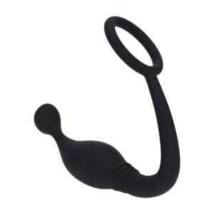 Estimulador De Próstata Com Anel De Silicone L Preto Levelz