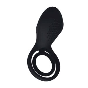 Anel Para O Pénis E Testículos Com Vibração E Estimulador Com Asas Preto Levelz