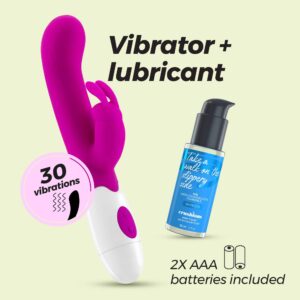 Vibrador Com Estimulador De Clitóris Jigglie E Lubrificante À Base De Água Incluído Crushious