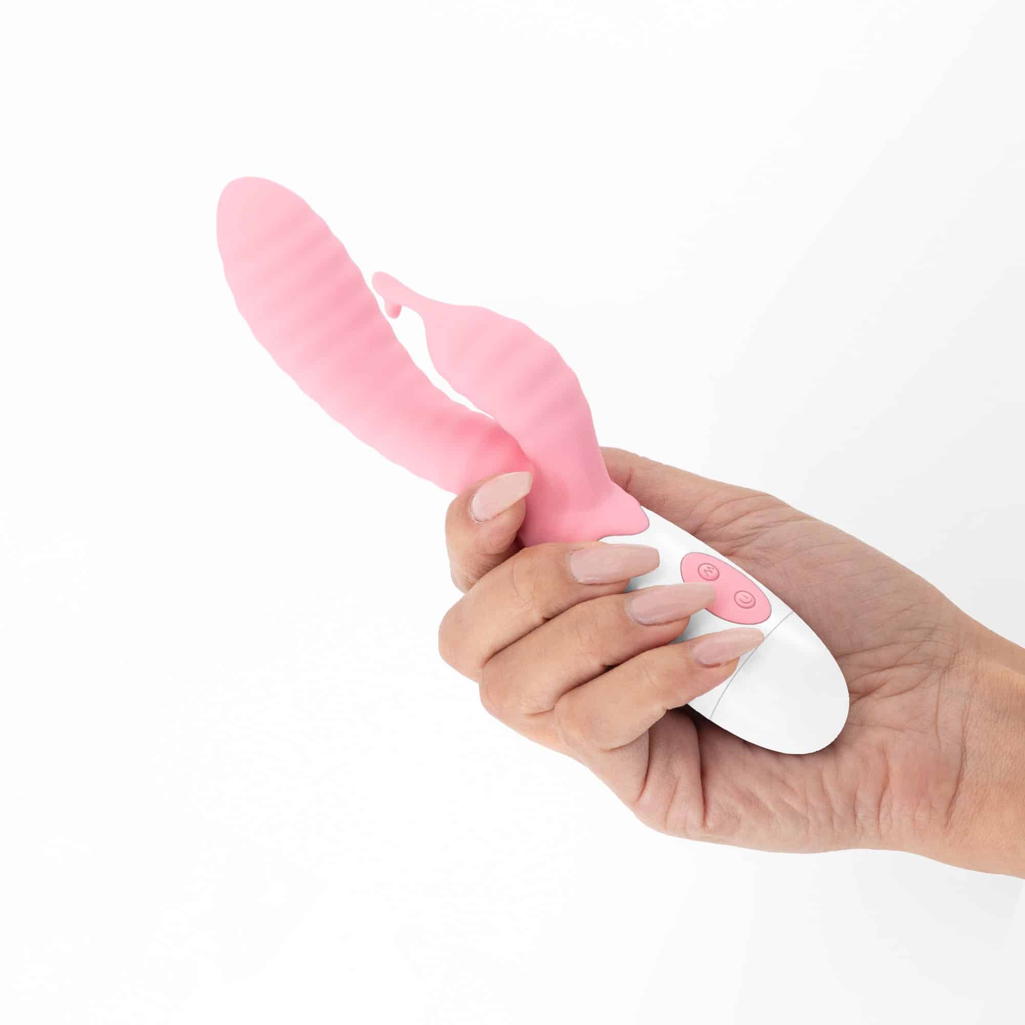 Vibrador Com Estimulador De Clitóris Gummie Rosa E Lubrificante À Base De Água Incluído Crushious - Image 5