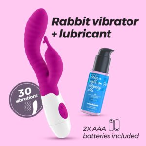 Vibrador Com Estimulador De Clitóris Gummie Roxo E Lubrificante À Base De Água Incluído Crushious