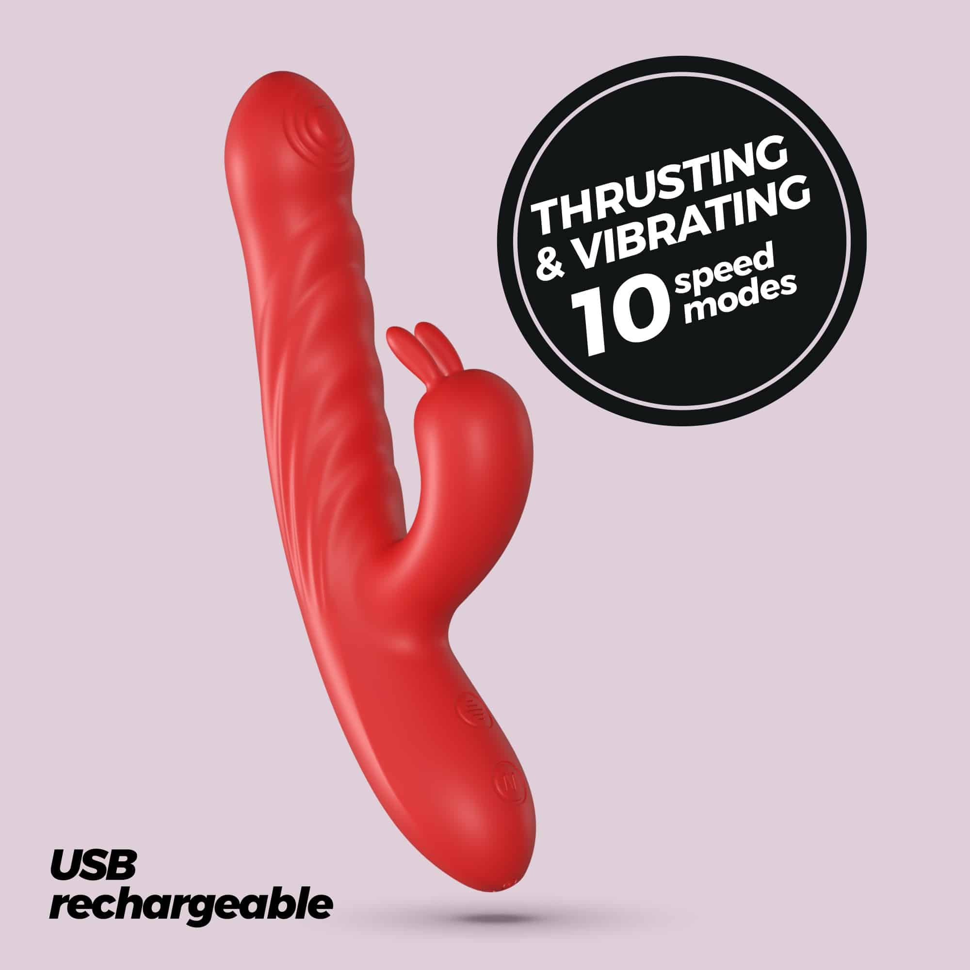 Lapin Vibrador Recarregável Rabbit Com Impulso Vermelho Crushious