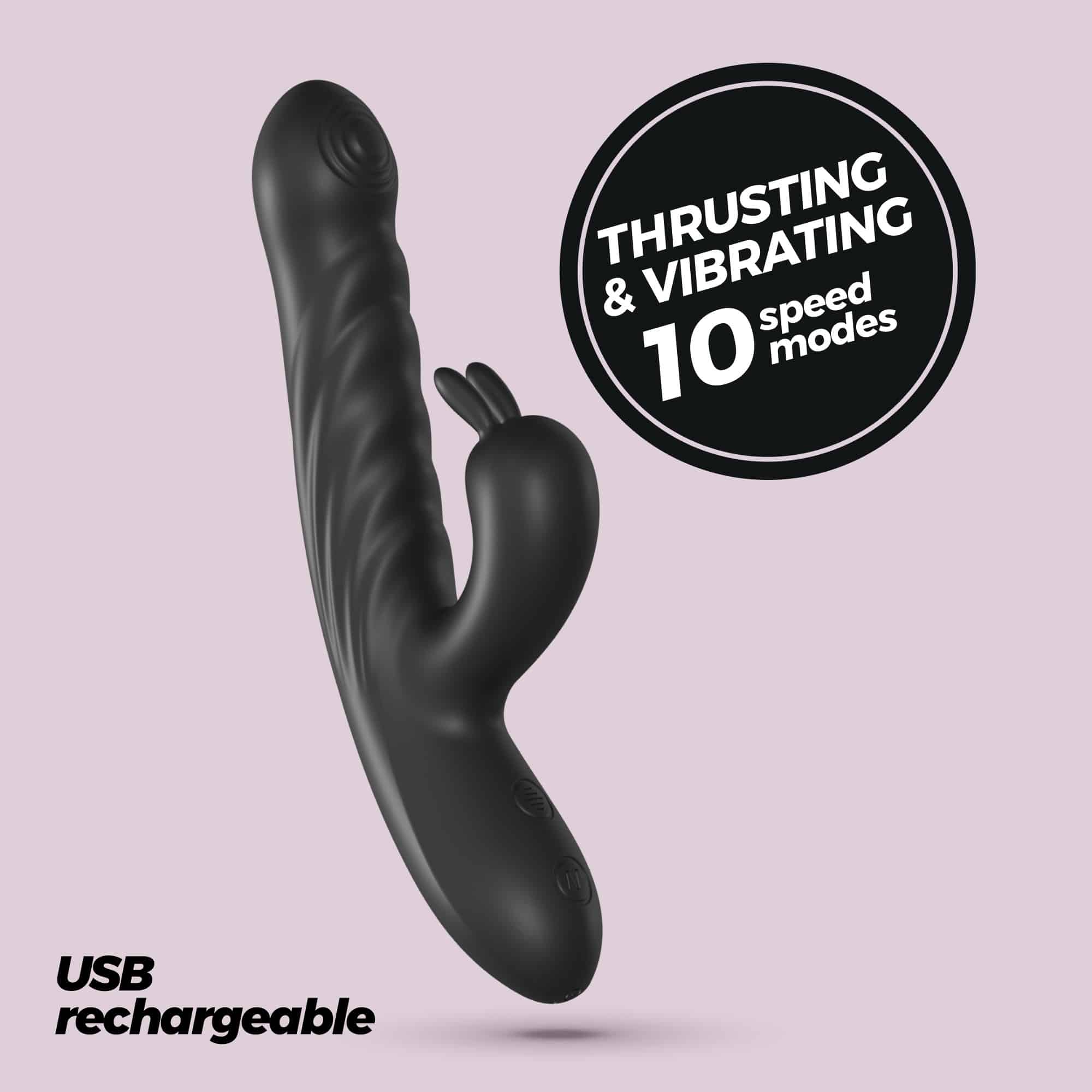 Lapin Vibrador Recarregável Rabbit Com Impulso Preto Crushious