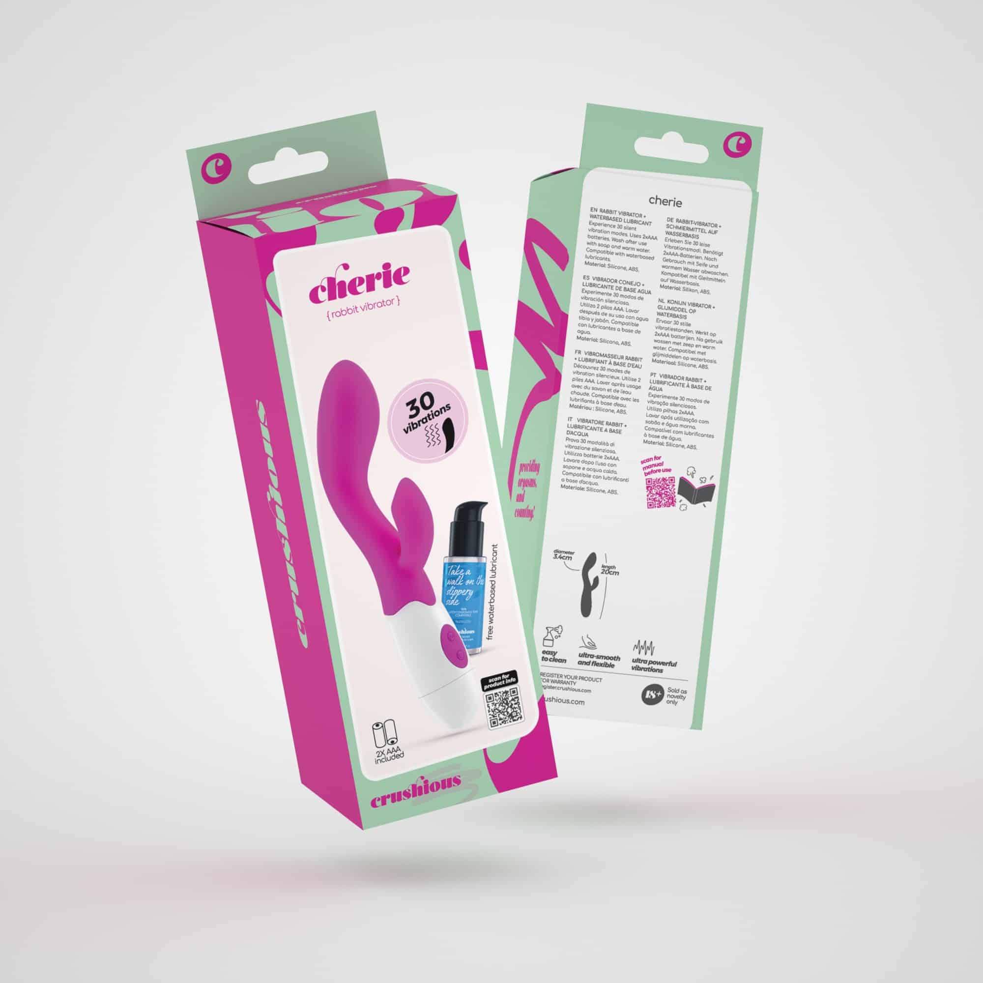 Vibrador Com Estimulador De Clitóris Cherie E Lubrificante À Base De Água Incluído Crushious - Image 11