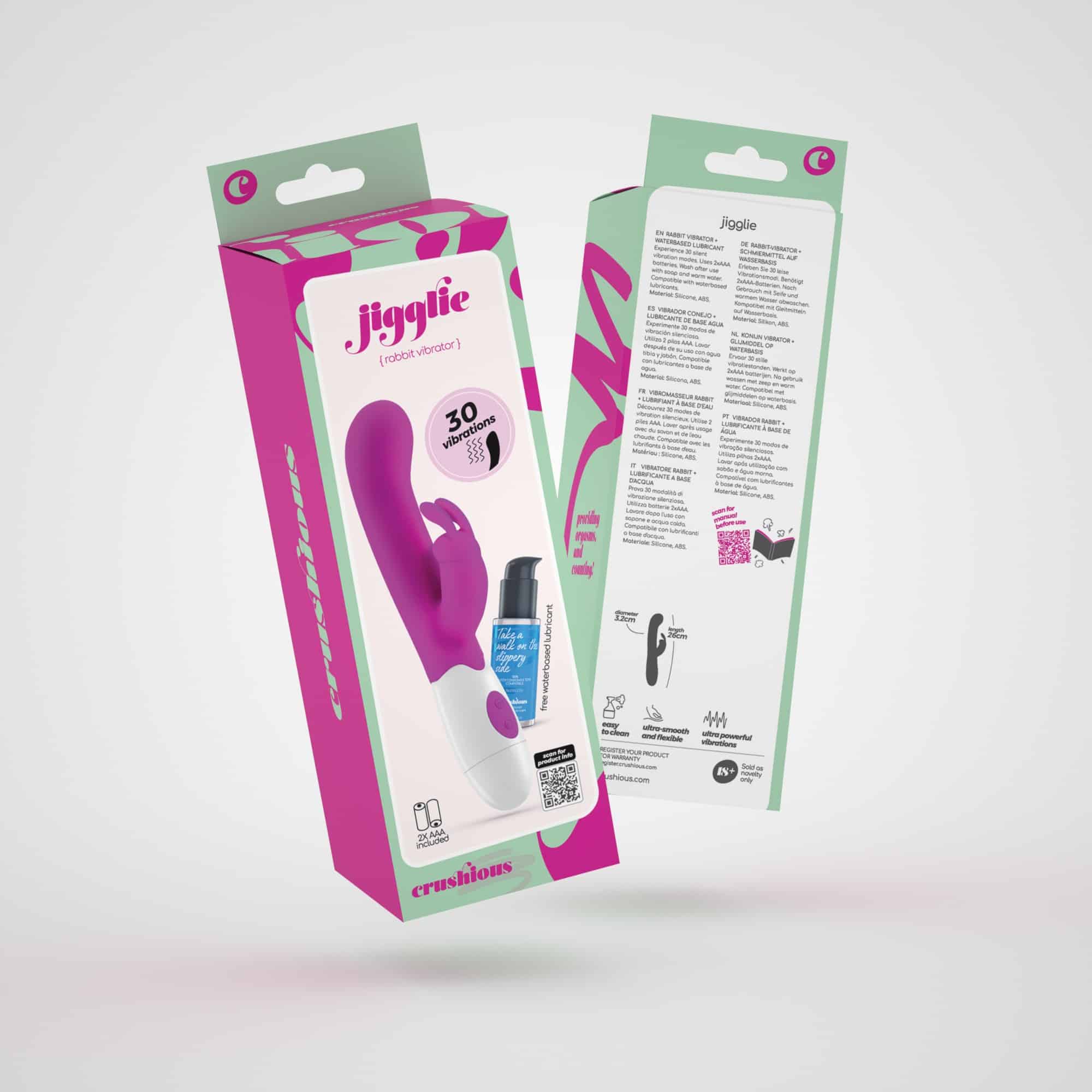 Vibrador Com Estimulador De Clitóris Jigglie E Lubrificante À Base De Água Incluído Crushious - Image 11