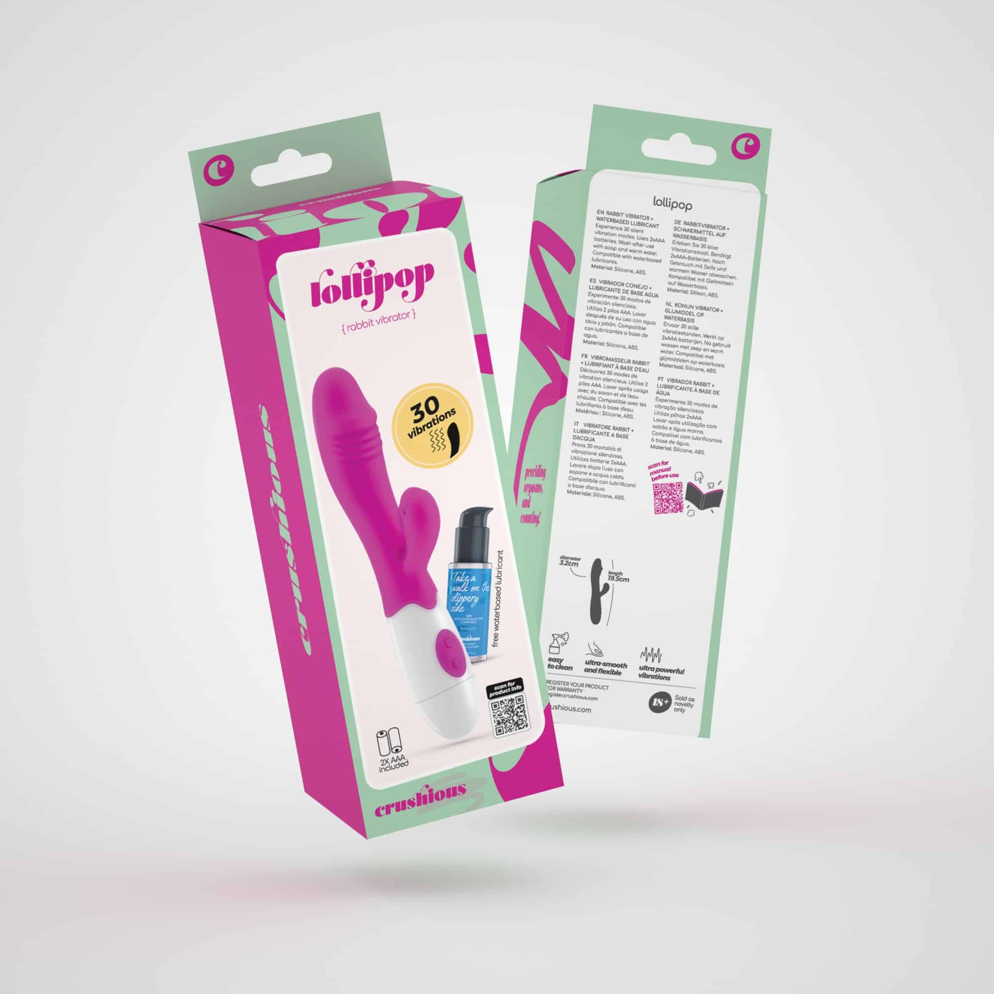 Vibrador Com Estimulador De Clitóris Lollipop E Lubrificante À Base De Água Incluído Crushious - Image 11