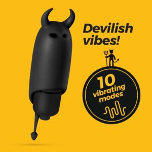O-Pet Diabo Com Bala De 10 Vibrações Preto Crushious