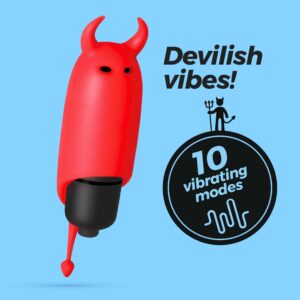 O-Pet Diabo Com Bala De 10 Vibrações Vermelho Crushious