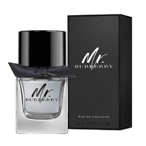 Frasco de Burberry Mr. Burberry Eau de Toilette 50 ml, perfume masculino aromático, herbal, amadeirado e elegante.