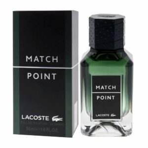 Frasco de Lacoste Match Point Eau de Parfum 100 ml, perfume masculino cítrico, condimentado e amadeirado com aroma energético e elegante.