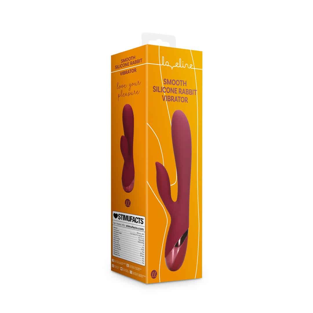 Vibrador Smooth Silicone Rabbit Dark Cherry Loveline - Image 2