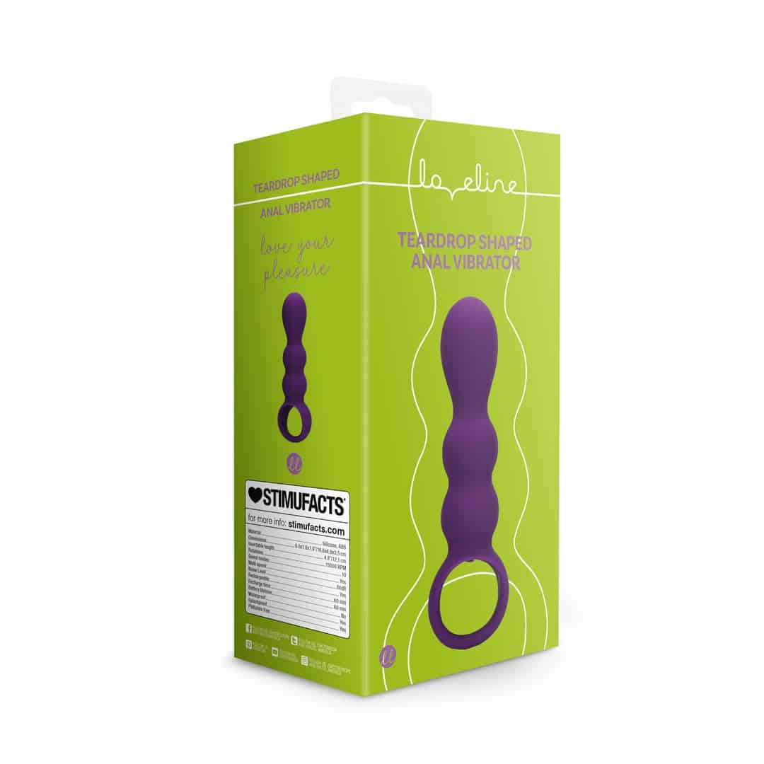 Plug Anal Com Vibração Em Forma De Lágrimas Clear Purple Loveline - Image 2